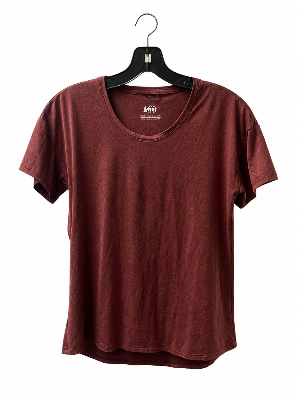 REI  Women’s Short-Sleeve Crew Tee in Deep Burgundy